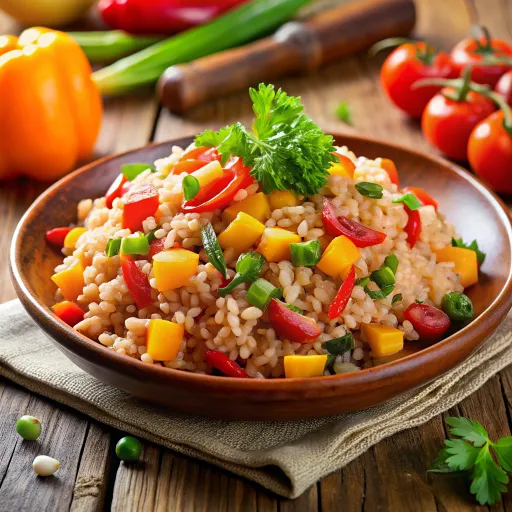 Renkli Sebzeli Tahıl Tabağı